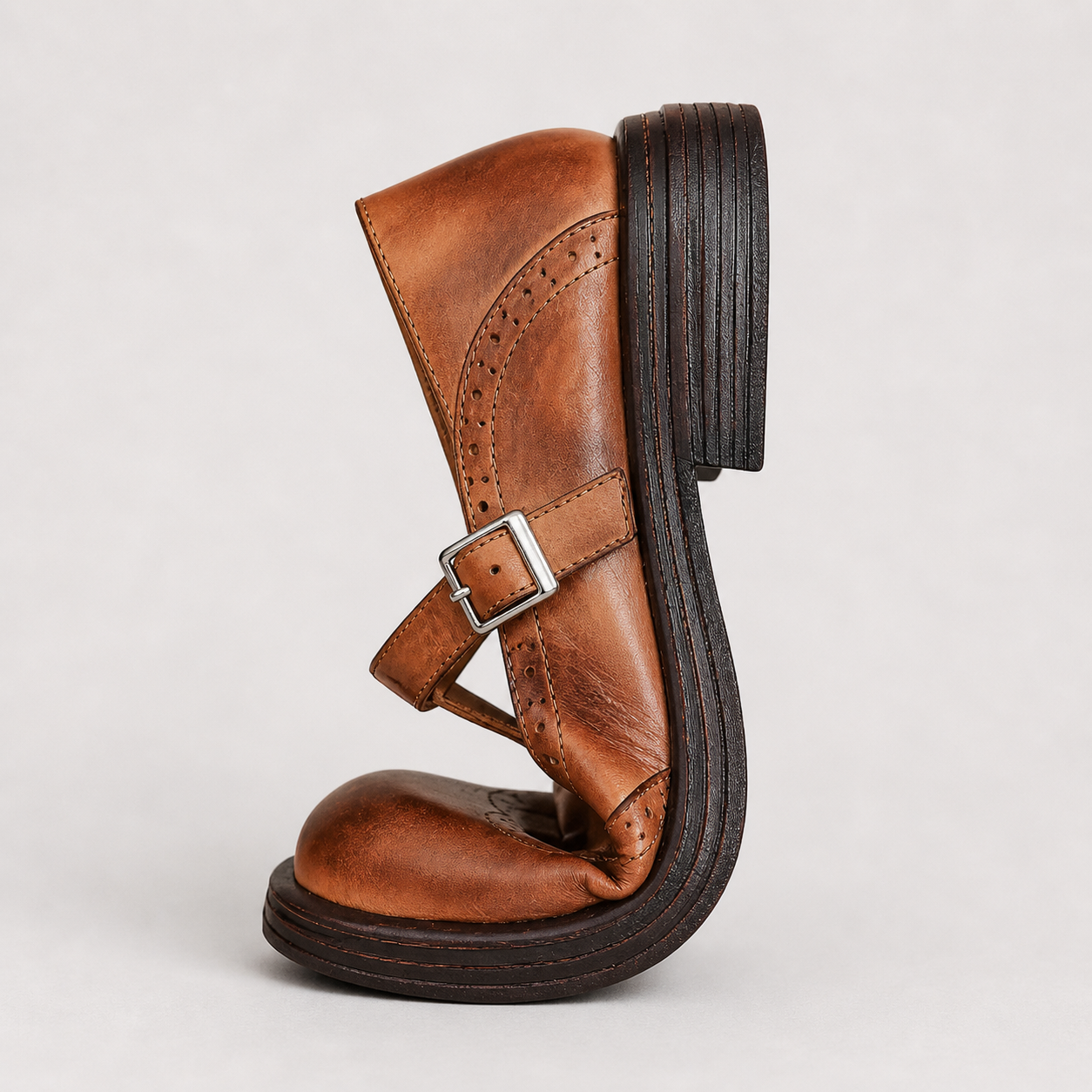 Louisa classic Mary Jane shoes shown in brown and black