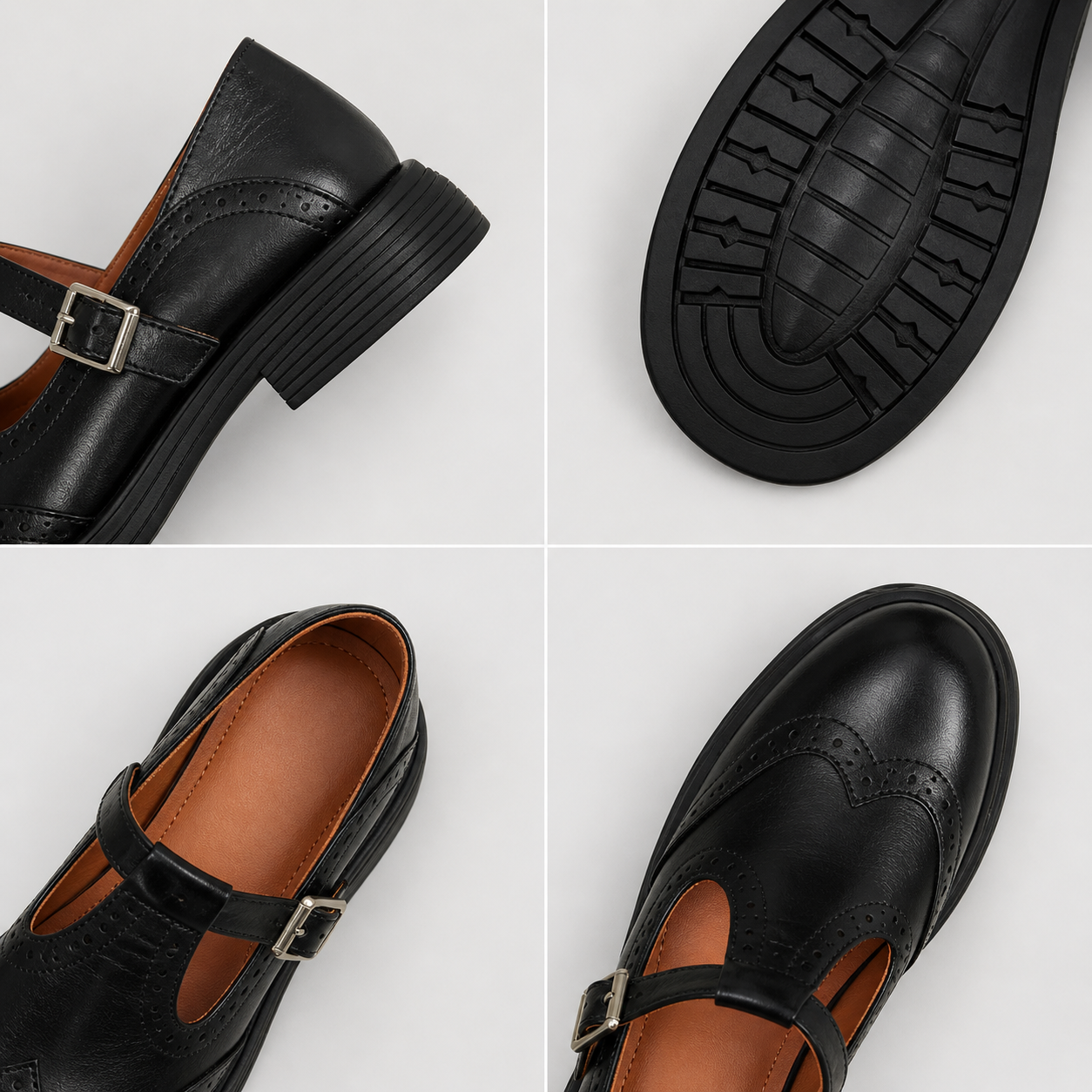 Louisa classic Mary Jane shoes shown in brown and black