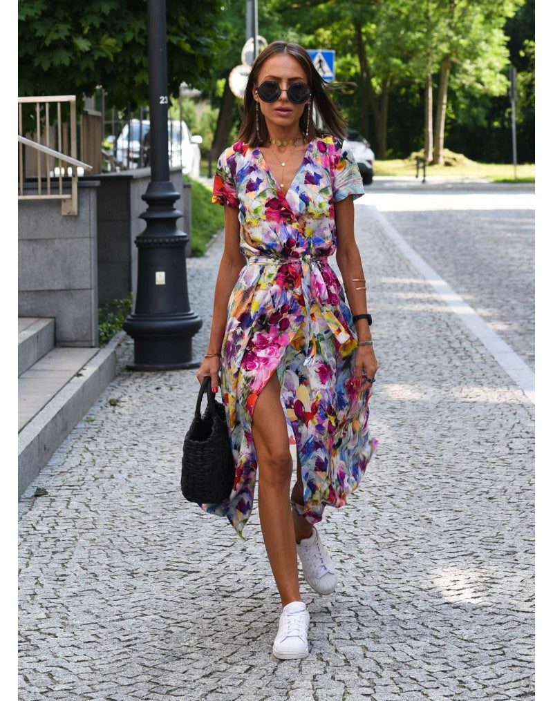 Tzahalit | Stylish V-Neck Floral Dress