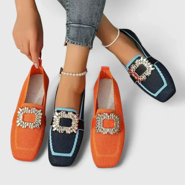 Comfortable slip-on loafers shown in several colours including beige, black and brown