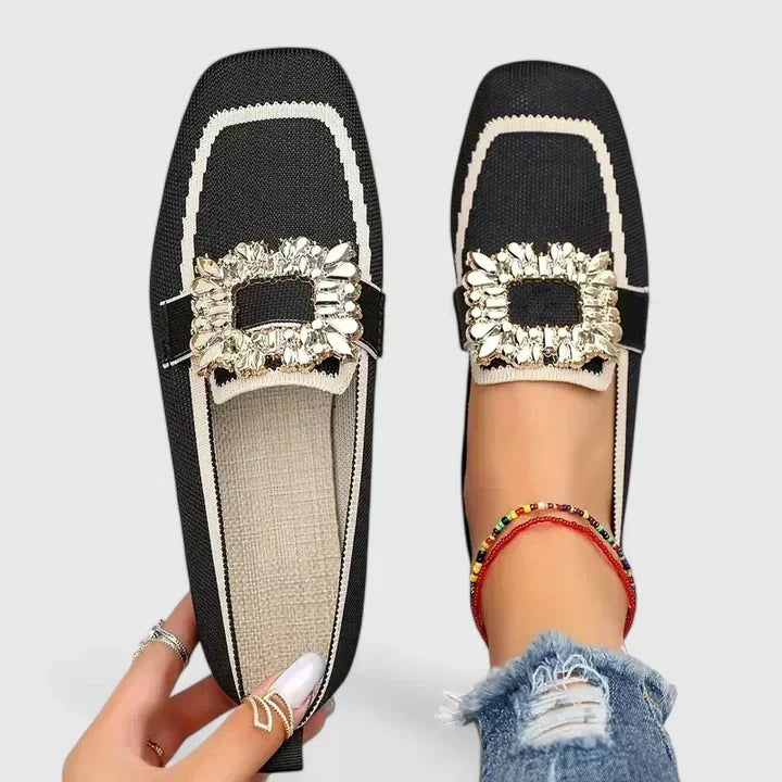 Comfortable slip-on loafers shown in several colours including beige, black and brown