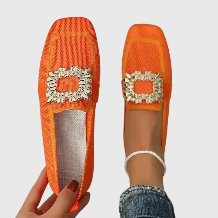 Comfortable slip-on loafers shown in several colours including beige, black and brown