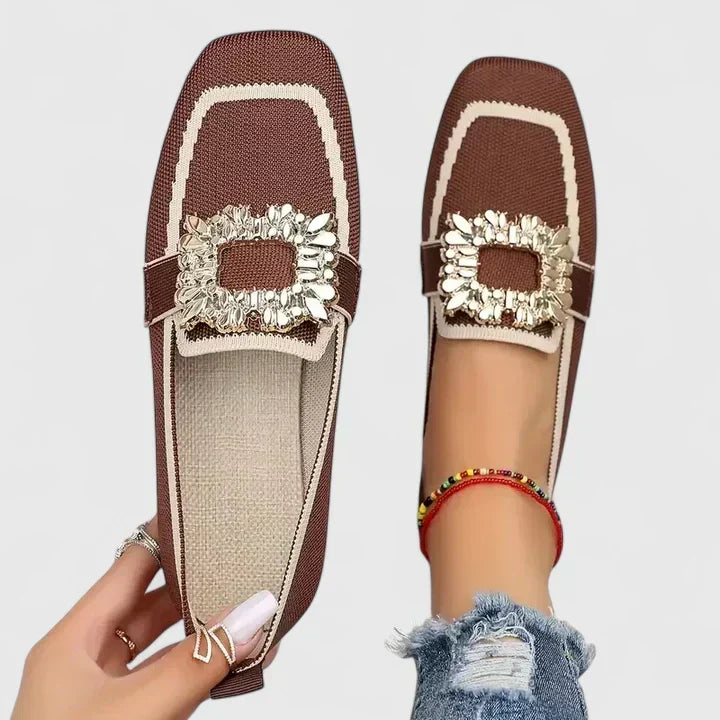Comfortable slip-on loafers shown in several colours including beige, black and brown