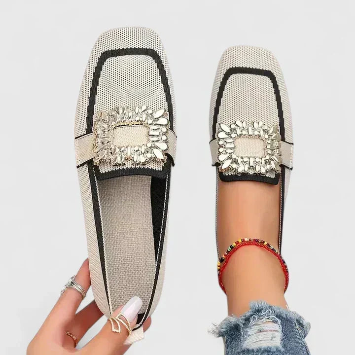 Comfortable slip-on loafers shown in several colours including beige, black and brown