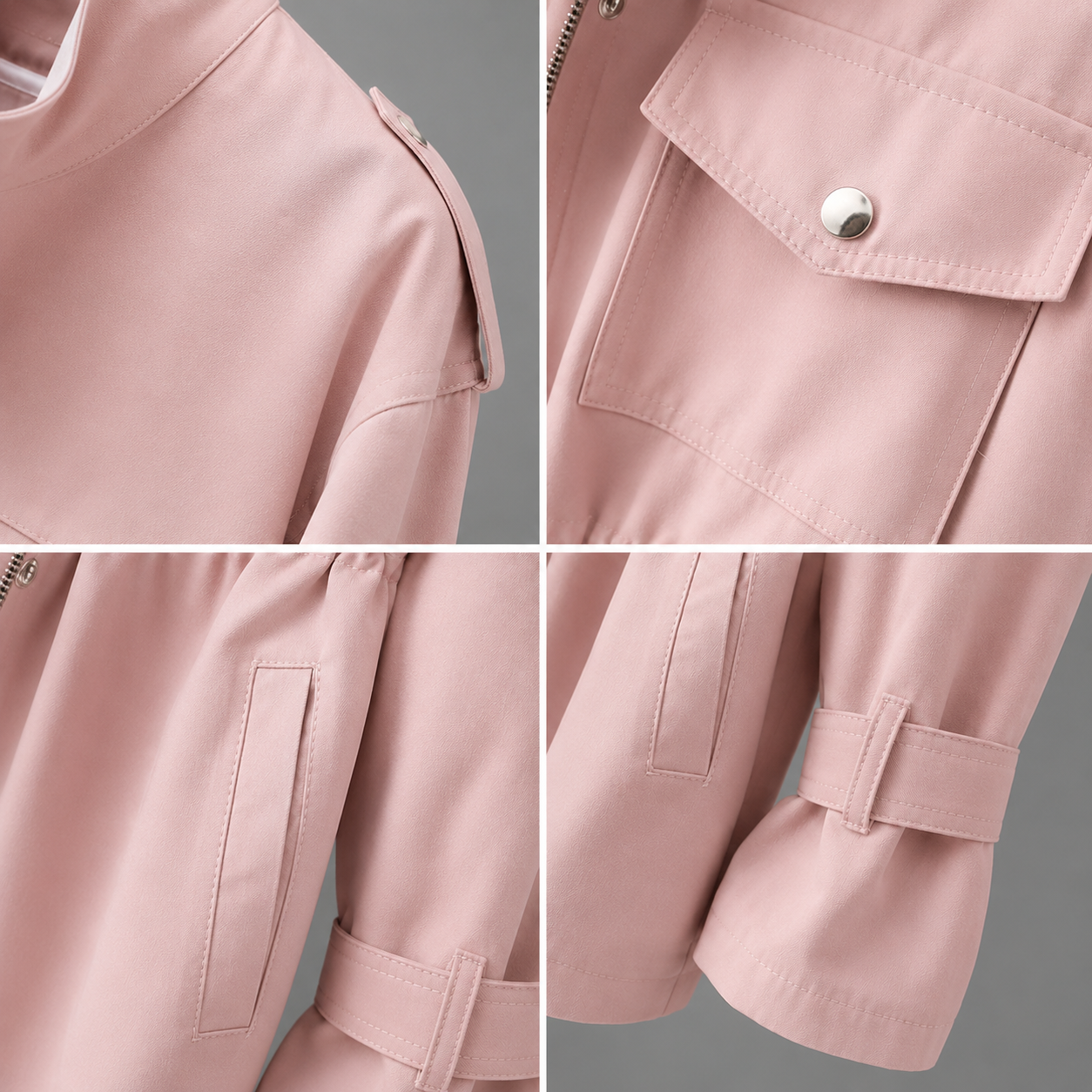 Meredith tailored double-breasted wool blend coat with belt and deep pockets