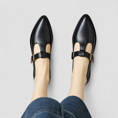 Mia Mary Jane shoes with refined detailing in beige, brown and black