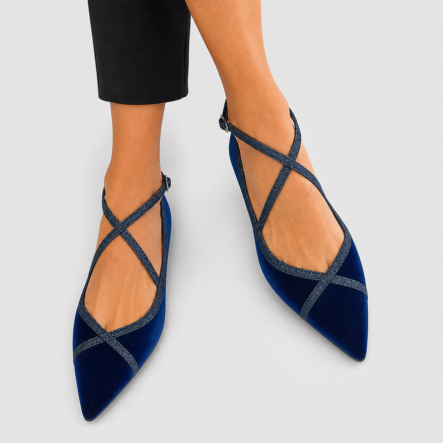 Chic navy loafers with refined detailing and a classic slip-on silhouette