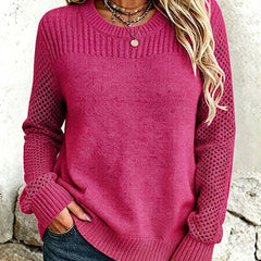 Textured open-knit sweater with statement sleeves and ribbed edges in a relaxed fit