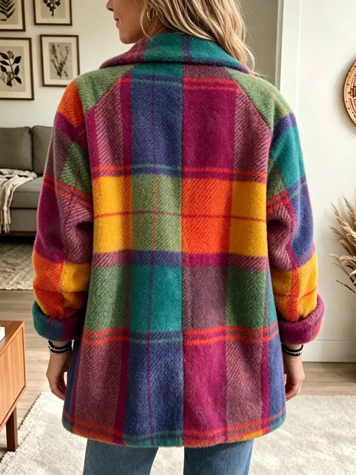 Joanne | Cozy Multi-Color Plaid Coat