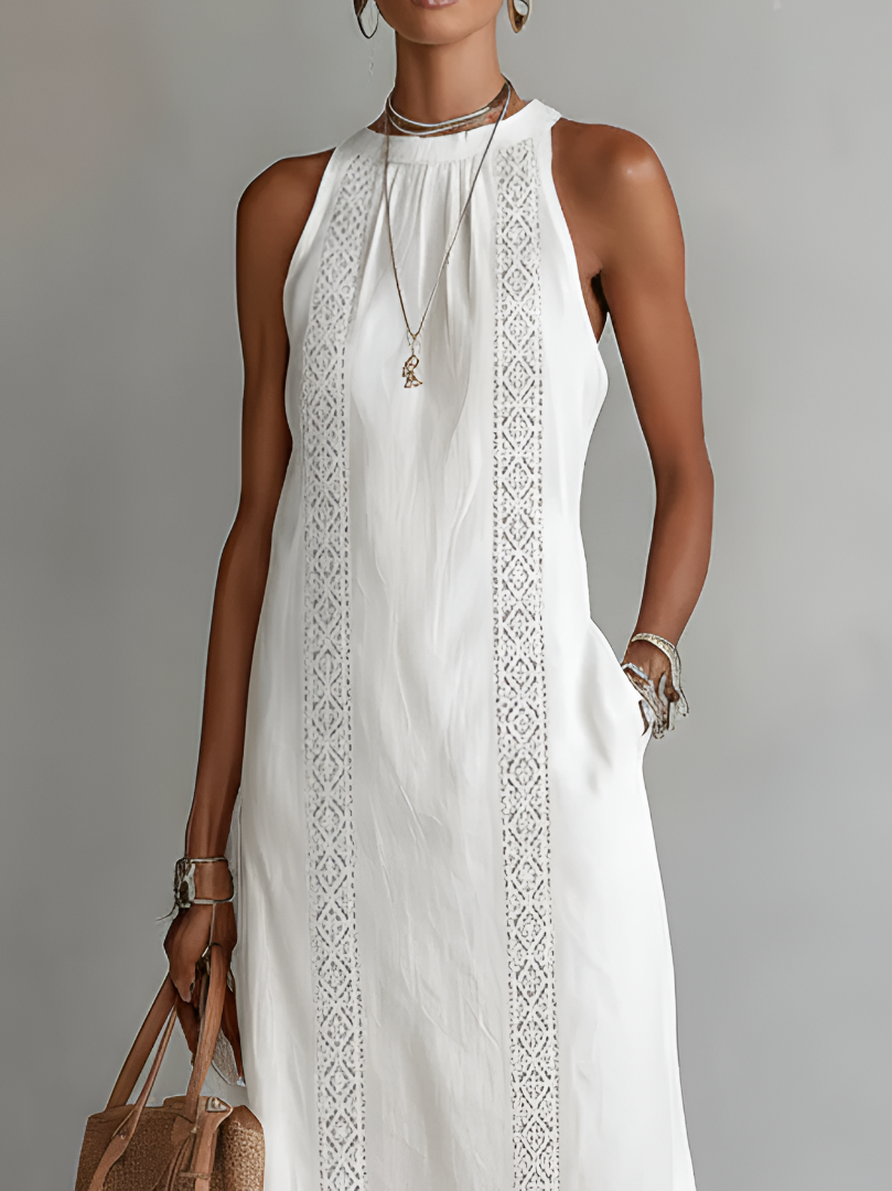 Jimena | Mao Collar Midi Dress