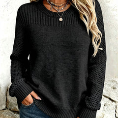 Textured open-knit sweater with statement sleeves and ribbed edges in a relaxed fit