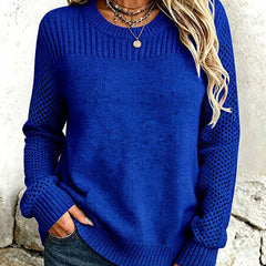 Textured open-knit sweater with statement sleeves and ribbed edges in a relaxed fit