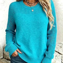 Textured open-knit sweater with statement sleeves and ribbed edges in a relaxed fit