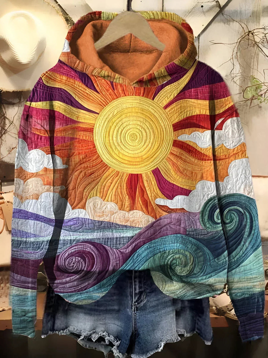 SOFIE | Retro Hoodie Featuring Sunray Design