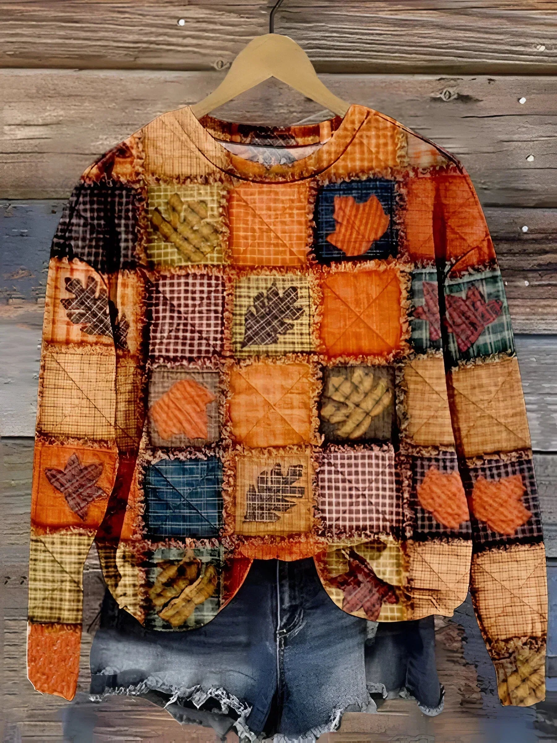 MARIE | Cozy Patchwork Knit Sweater