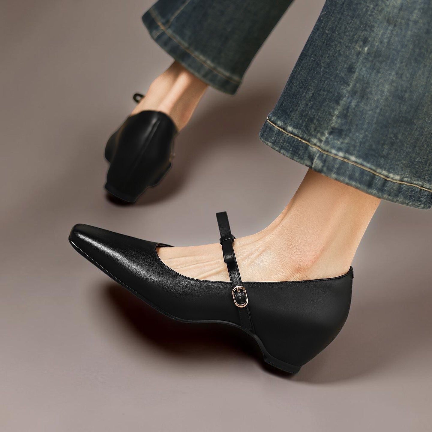 Bryony | Bow-Strap Mary Jane Pump with Concealed Heel