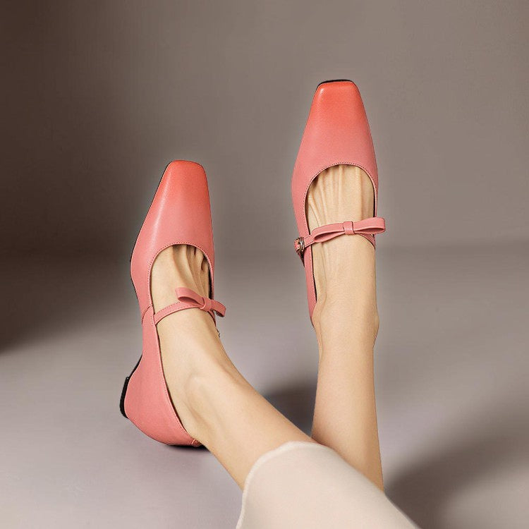 Bryony | Bow-Strap Mary Jane Pump with Concealed Heel