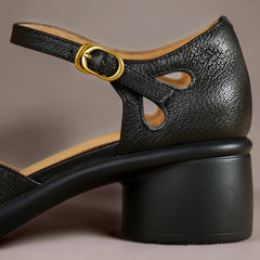 Ankle strap platform sandals with adjustable buckle and cushioned footbed in black and beige