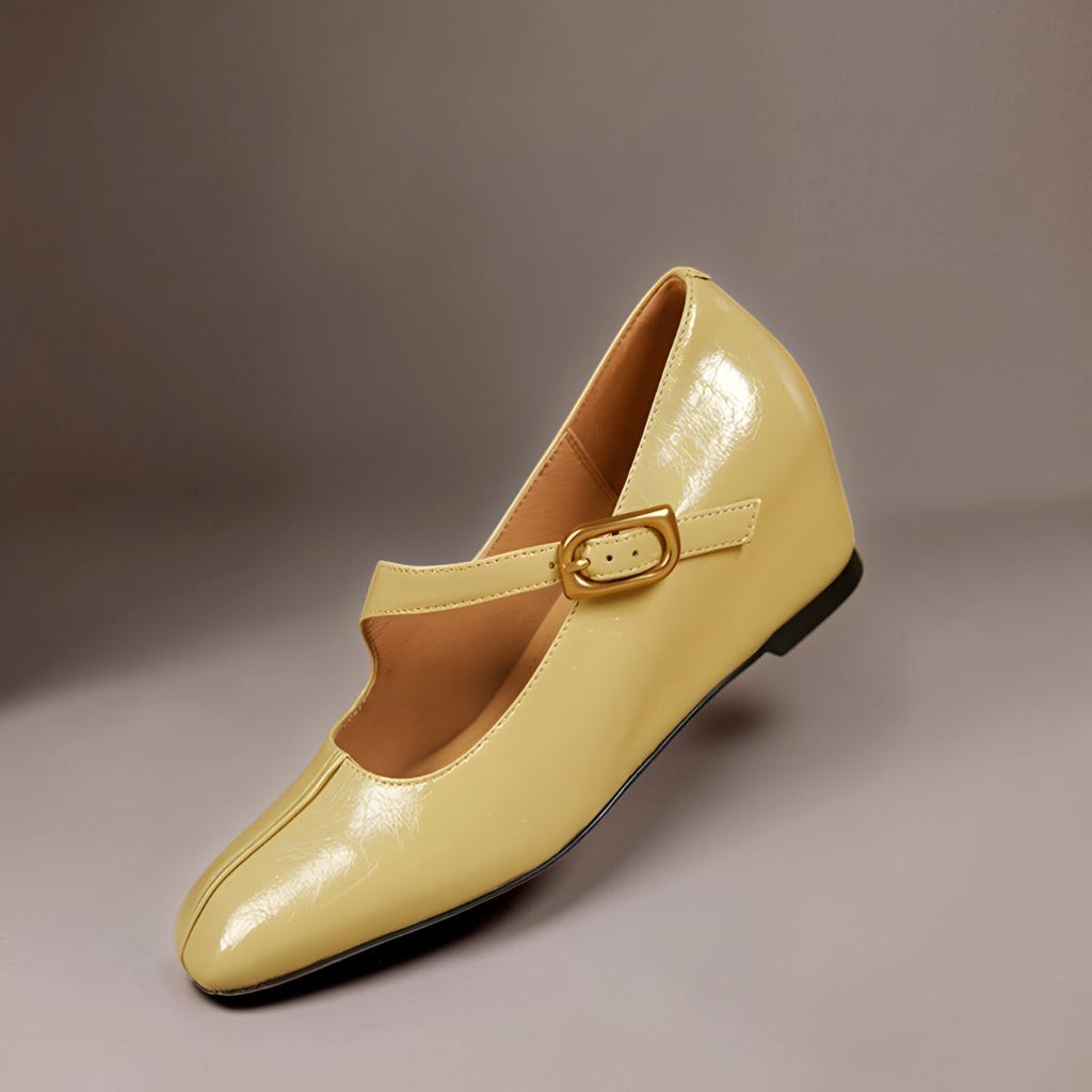 Viora | Genuine Leather Mary Jane Heels with Buckle Strap