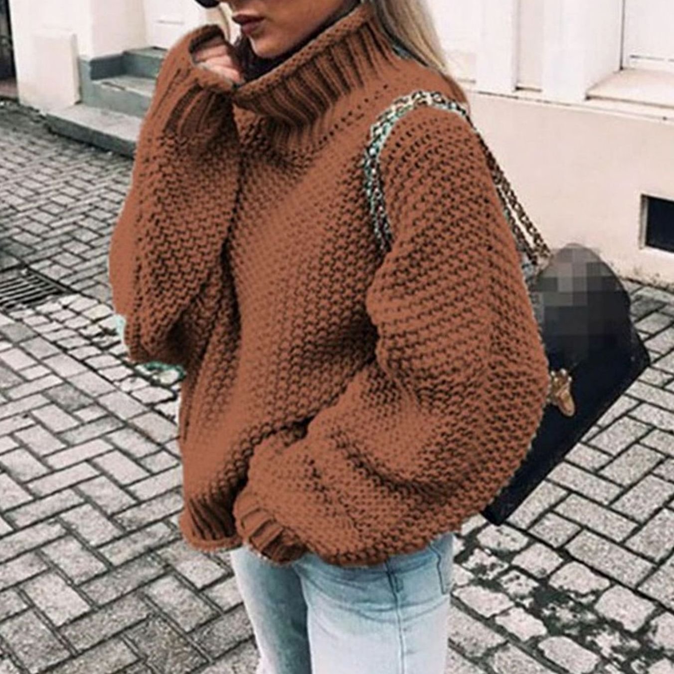Layla | Oversized Chunky Knit Turtleneck Sweater